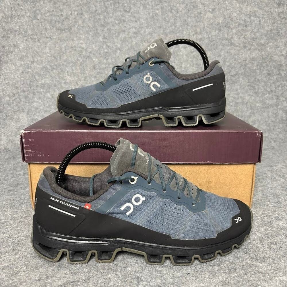 On Cloudventure Shadow Rock Blue Black Trail Running Shoes Mens Size 7.5 US